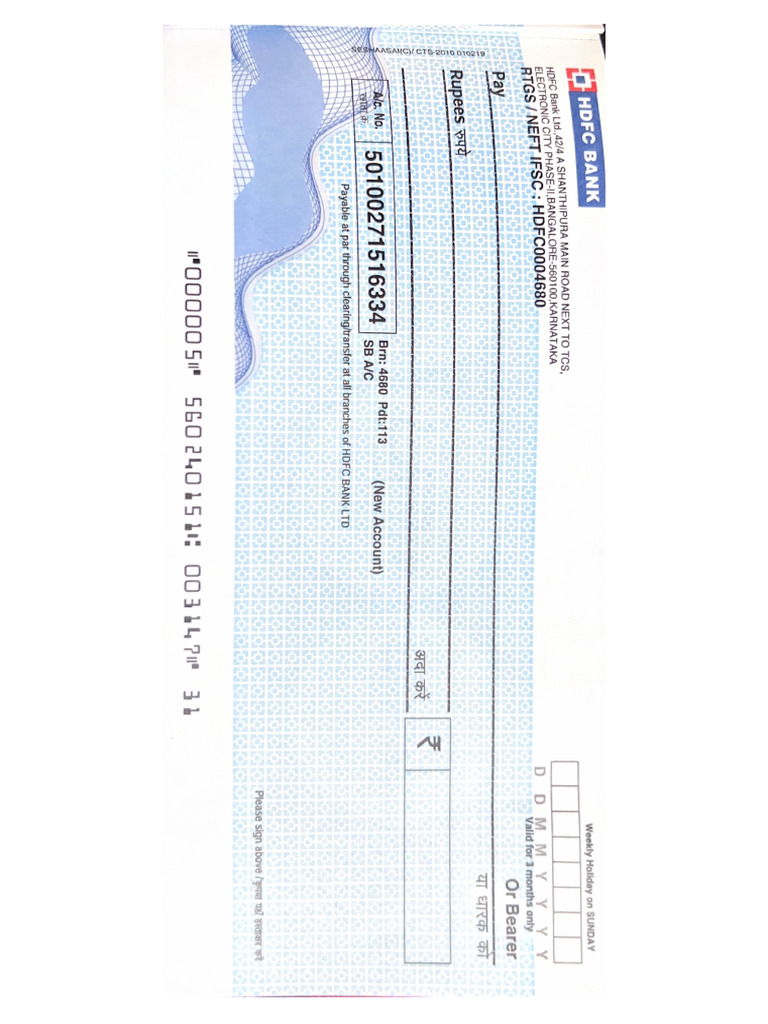 Scanned Cheque | PDF