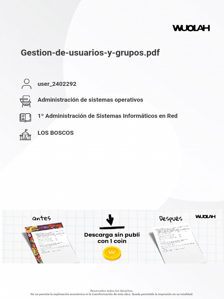 Gestión de Usuarios y Grupos en Linux | PDF | Informática | Software