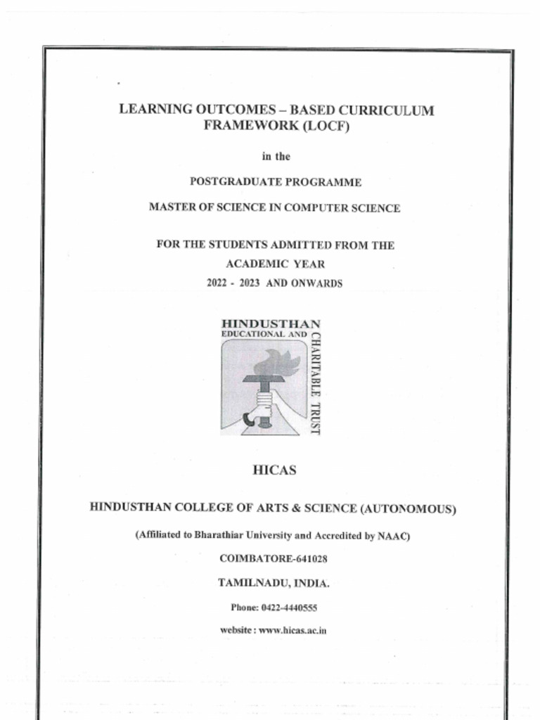 Syllabus MSC CS 2022 2023 | PDF