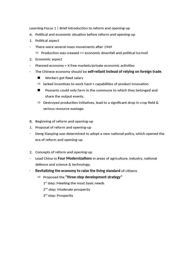 Overview of China's Reform and Opening-Up | PDF | Chinese Economic ...