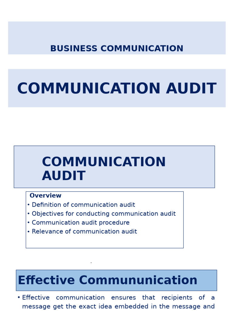 Communication Audit For Organizational Efficiency Pdf Communication