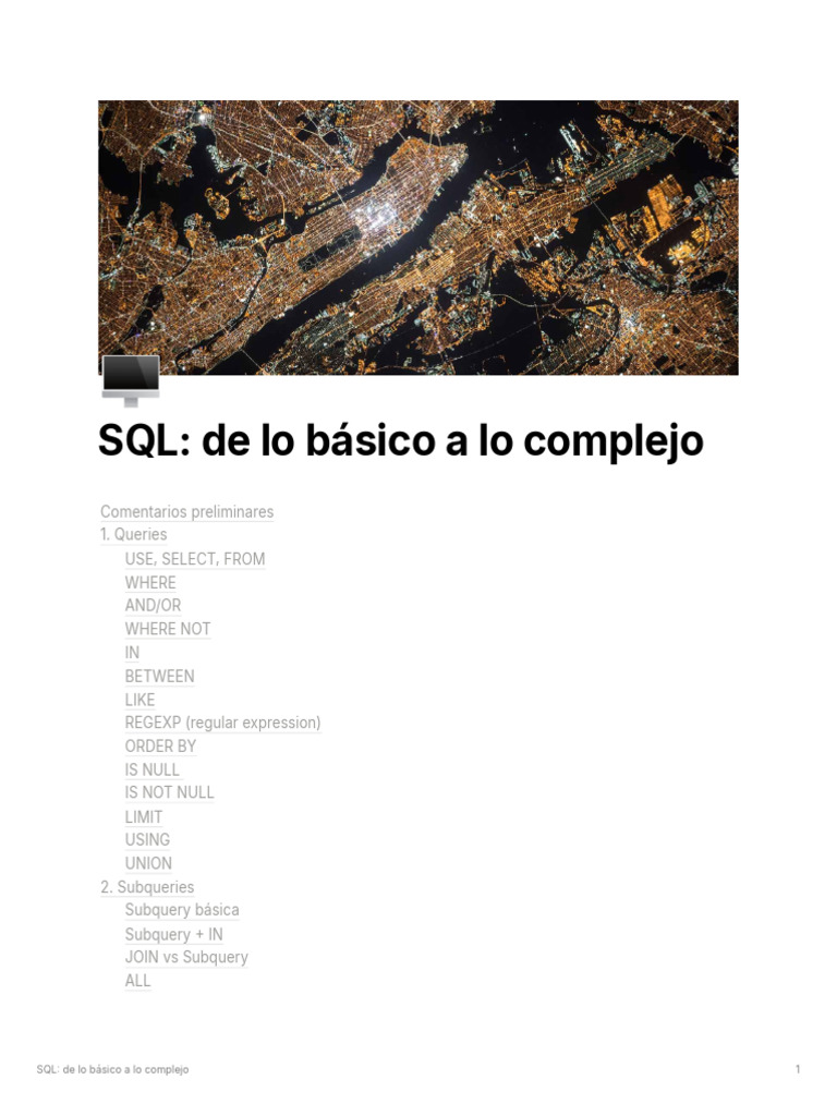 Guía Completa de SQL Básico | PDF | SQL | Gestión de datos