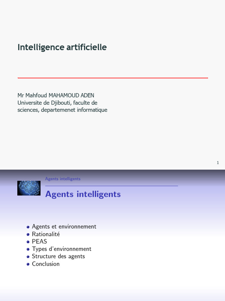 Agents intelligents en intelligence artificielle | PDF | Intelligence ...