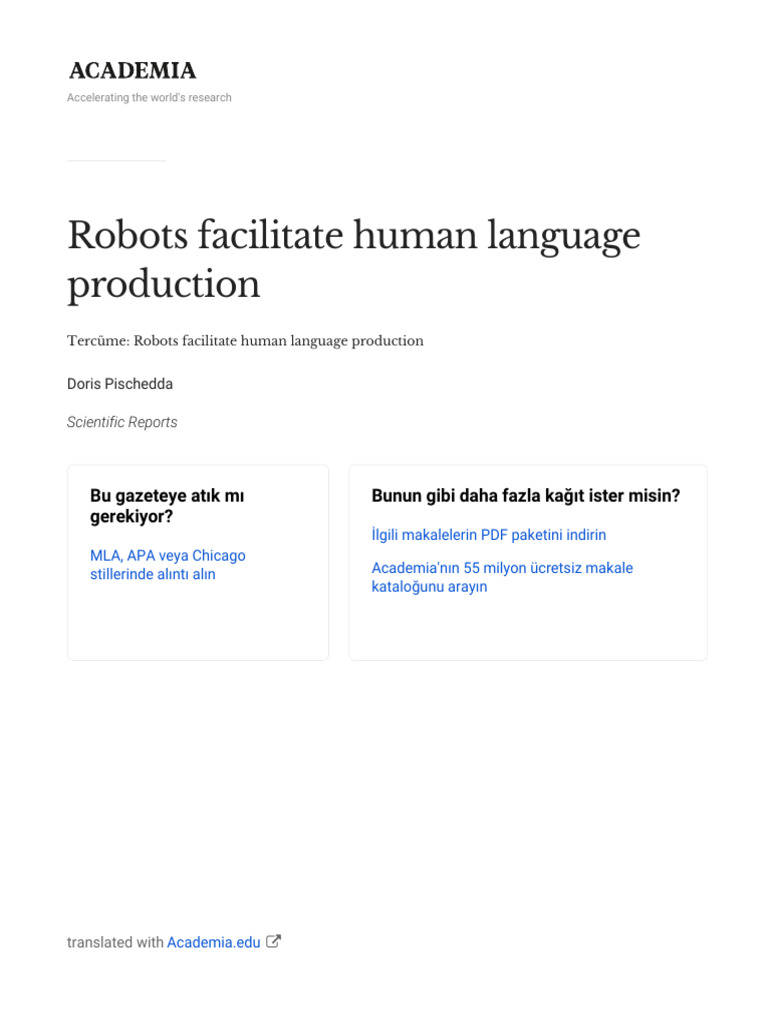 Robots Enhance Human Language Production | PDF | Speech | Lexicon
