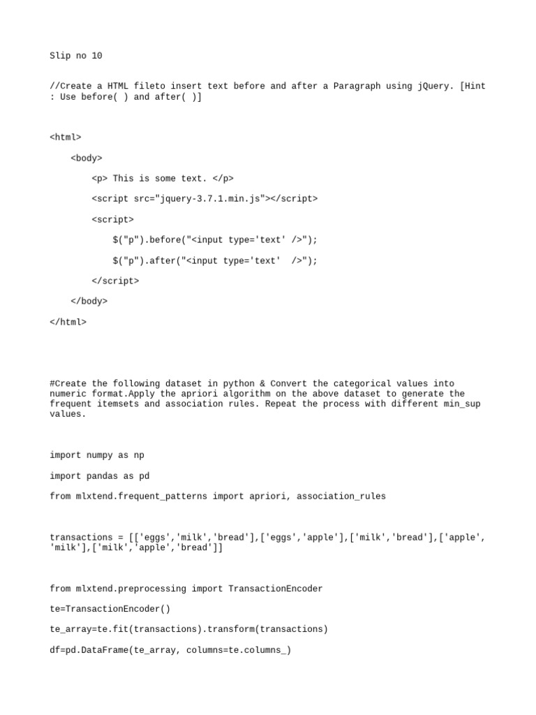 Slip 10 | PDF