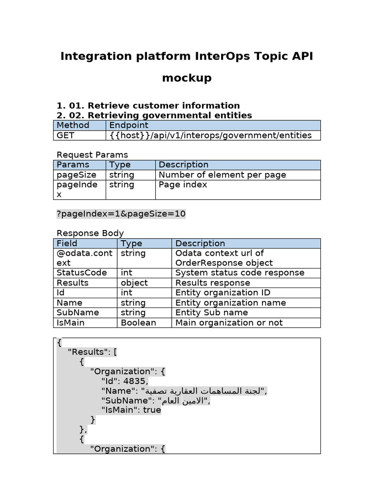 InterOps API: Government Entities Retrieval | PDF