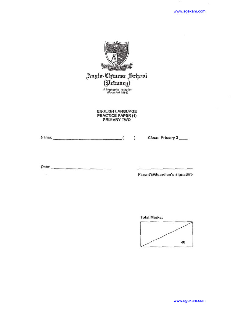2019 P2 English Practice Paper 1,2 ACS (P) | PDF