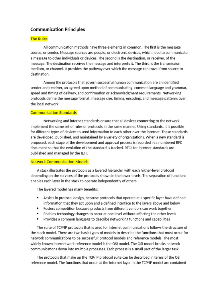 Understanding Communication Principles | PDF | Computer Network ...