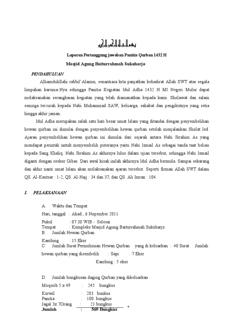 Proposal Qurban Sekolah