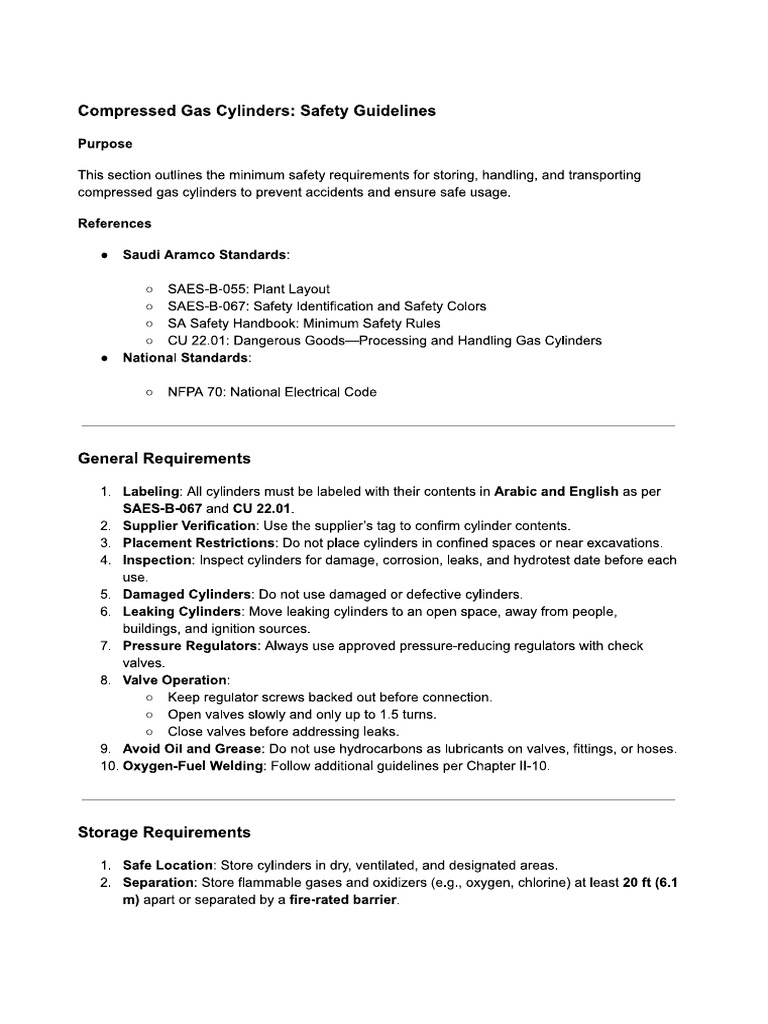 Compressed Gas Cylinder Chapter | PDF
