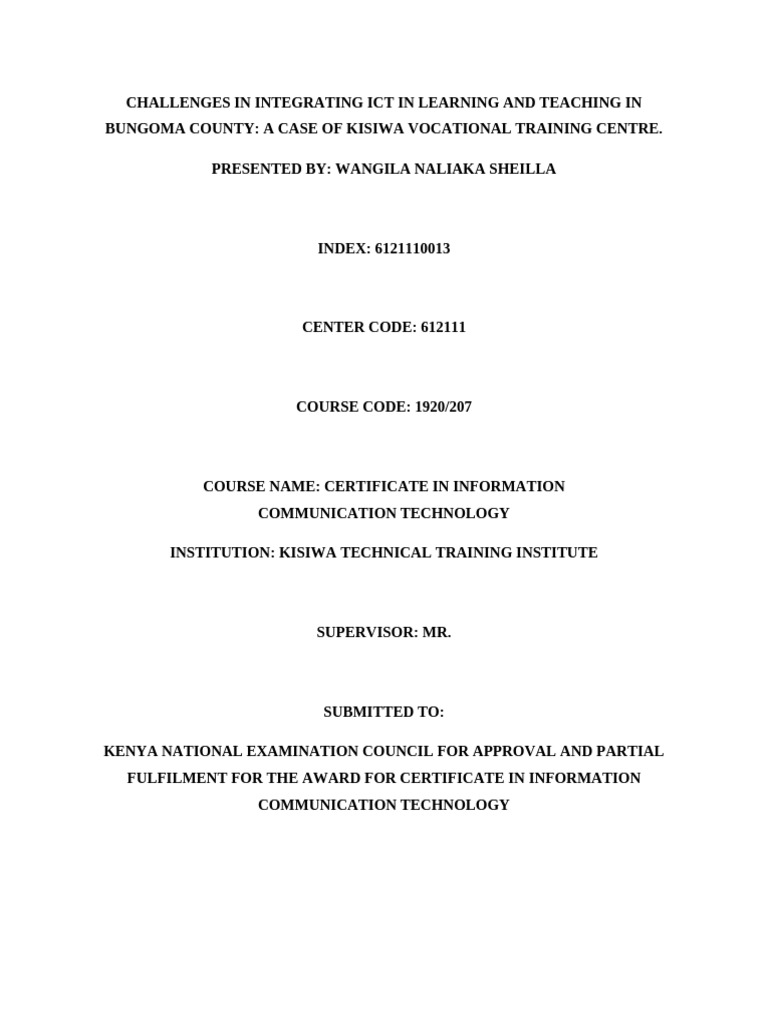 Ict Project Certificate Pdf Educational Technology Teachers