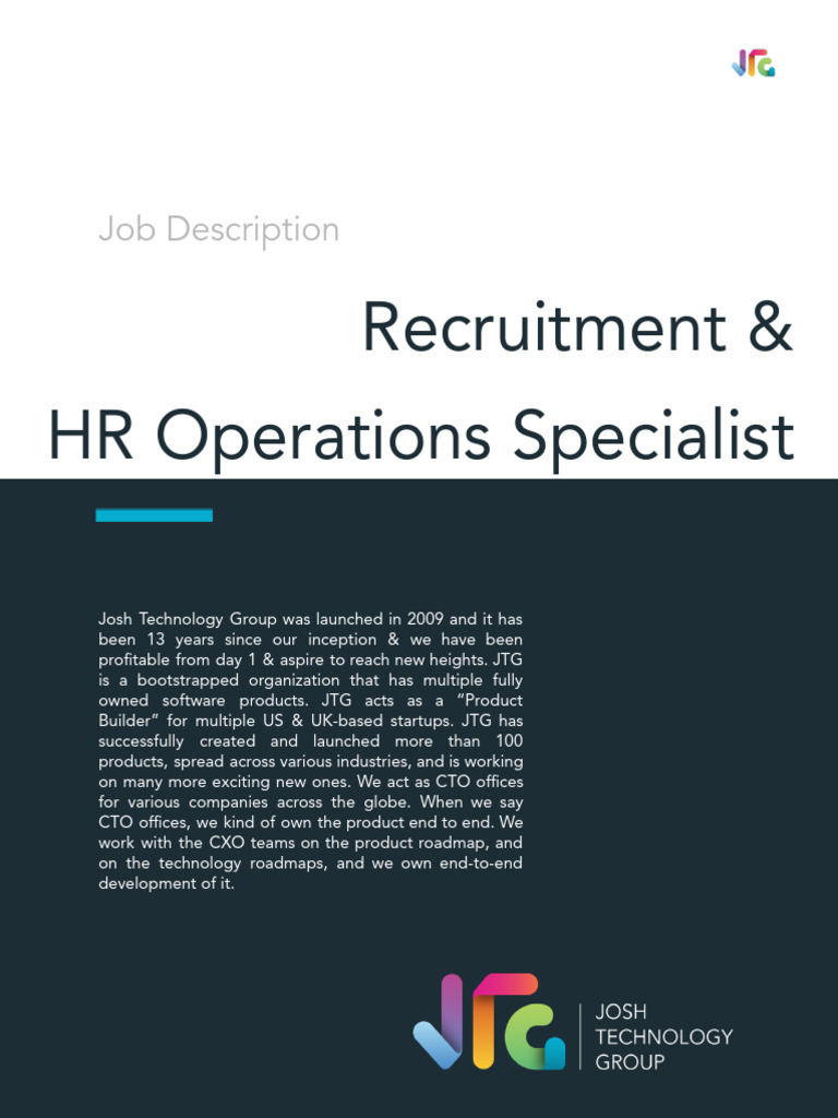 HR Operations Specialist at JTG | PDF | Recruitment | Business