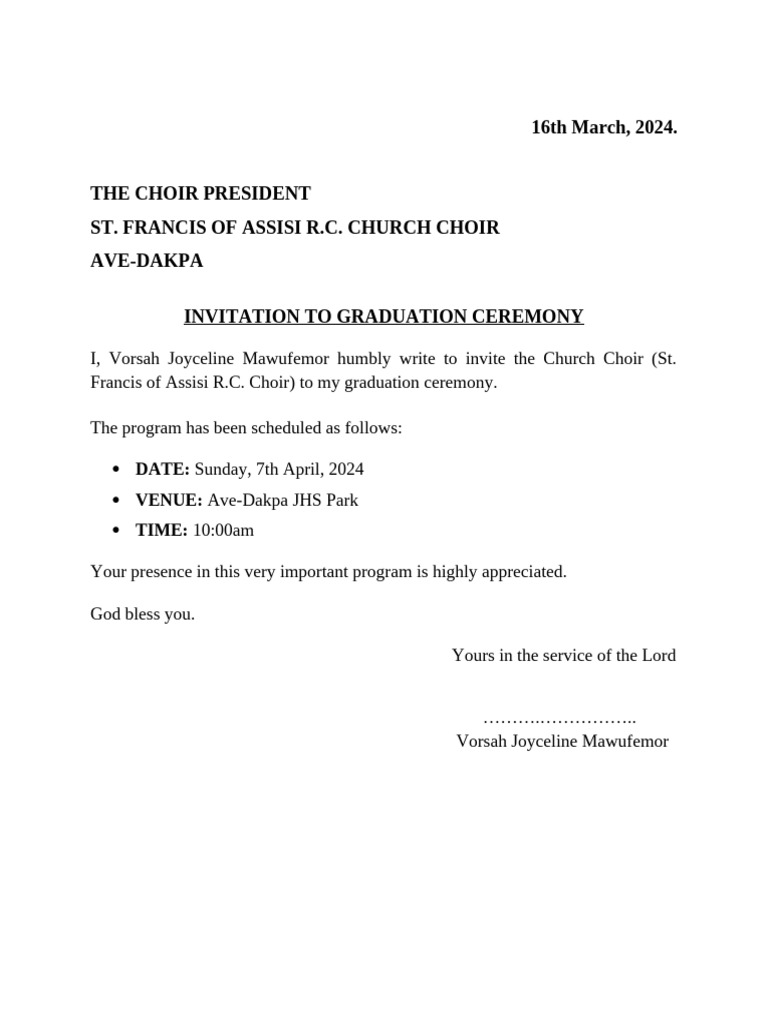 Invitation to Graduation Ceremony | PDF