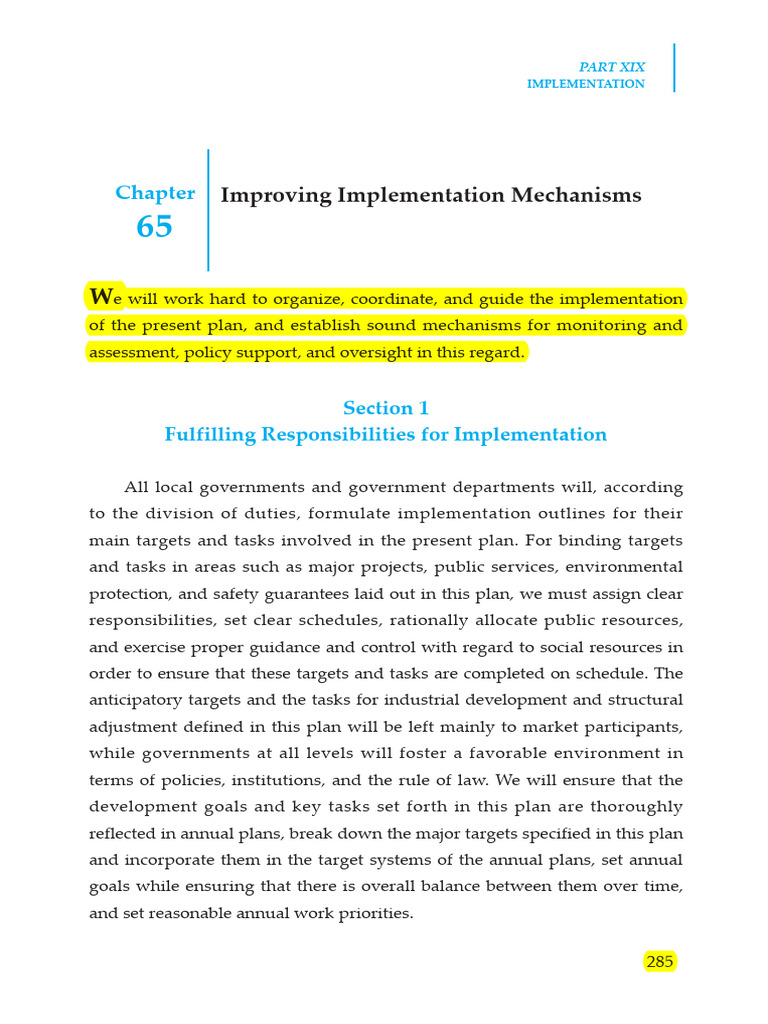 Implementation Strategies for Development Plans | PDF | Policy