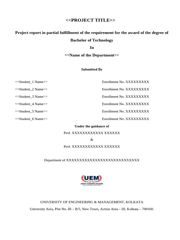 Bachelor of Technology Project Report | PDF