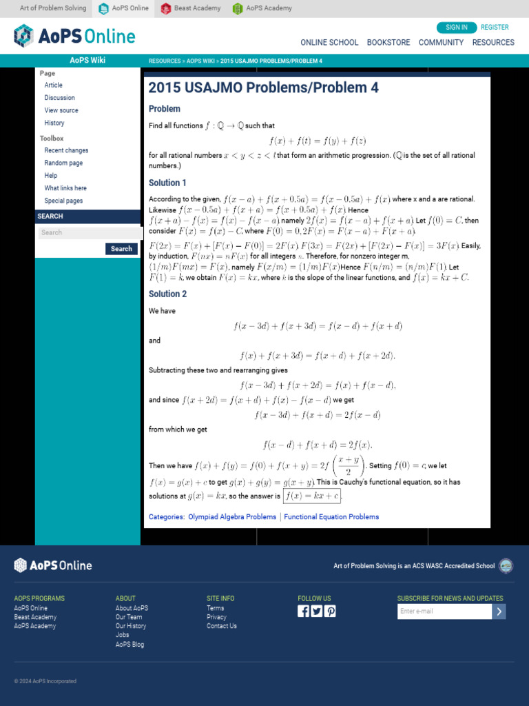 2023 USAMO Problem 2 Solution | PDF | Equations | Algebra