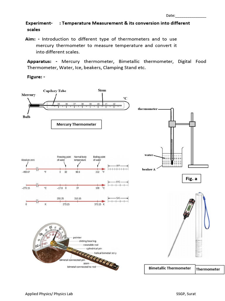 Thermometer Types and Least Count Analysis | PDF | Thermometer ...