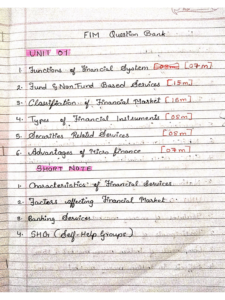 Fim Final Question Bank | PDF