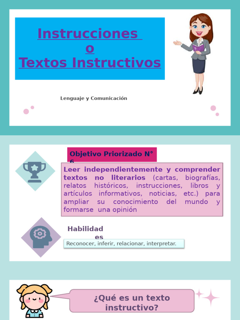 Instrucciones o Textos Instructivos: Lenguaje y Comunicación | PDF