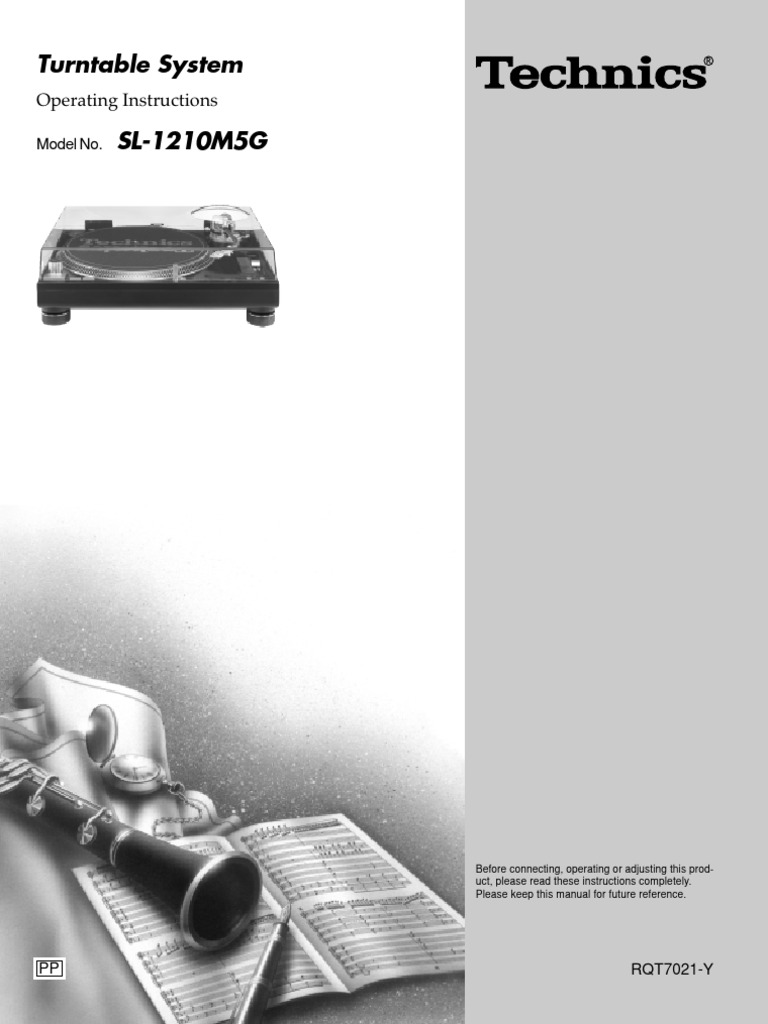 Technics sl-1210m5g Turntable User Manual | PDF | Phonograph | Radio