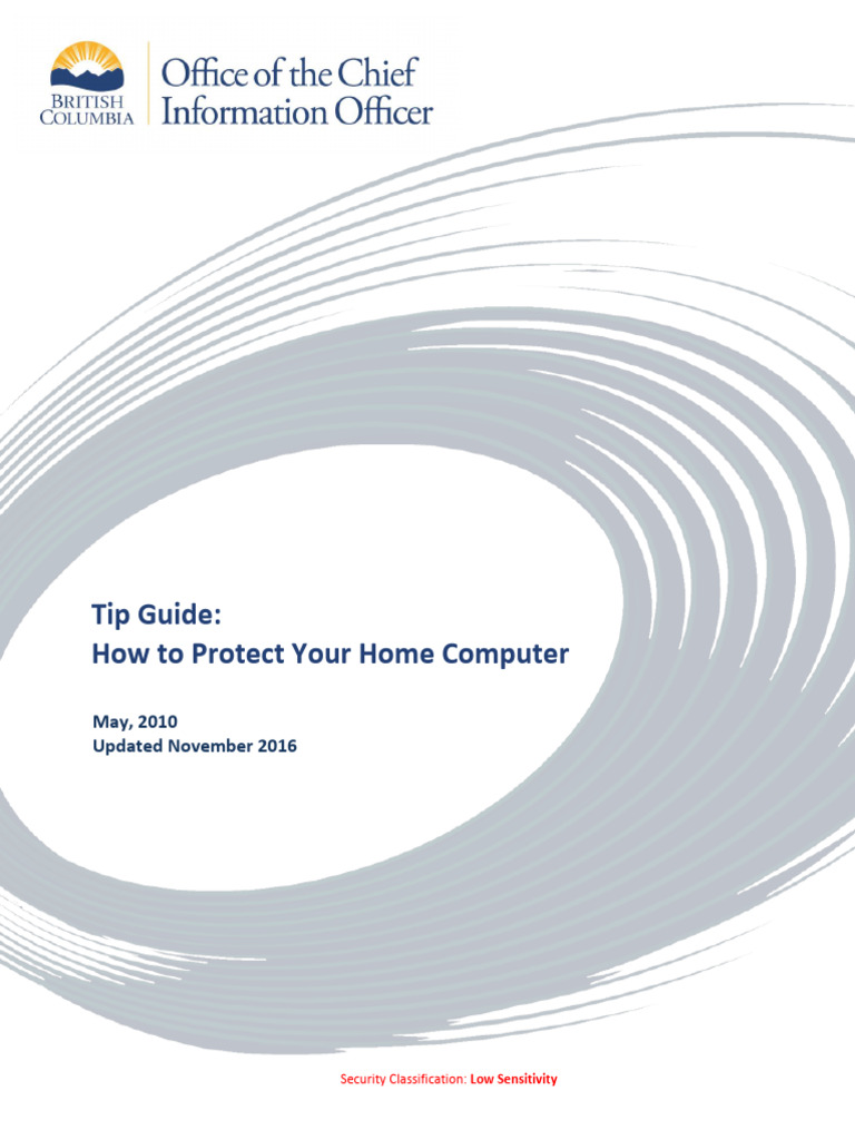 How To Protect Your Home Computer Tip Guide PDF Computer File