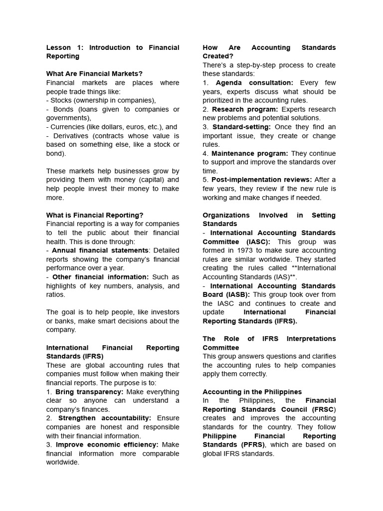Introduction to Financial Reporting Basics | PDF | International ...