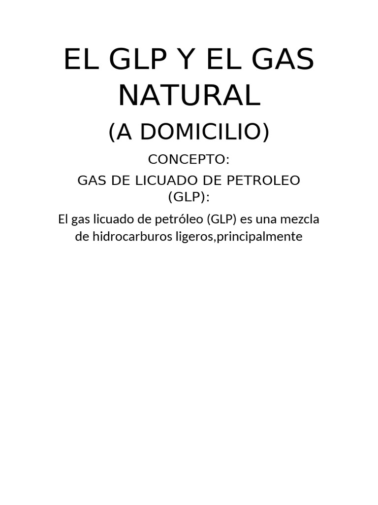 GLP y Gas Natural a Domicilio | PDF