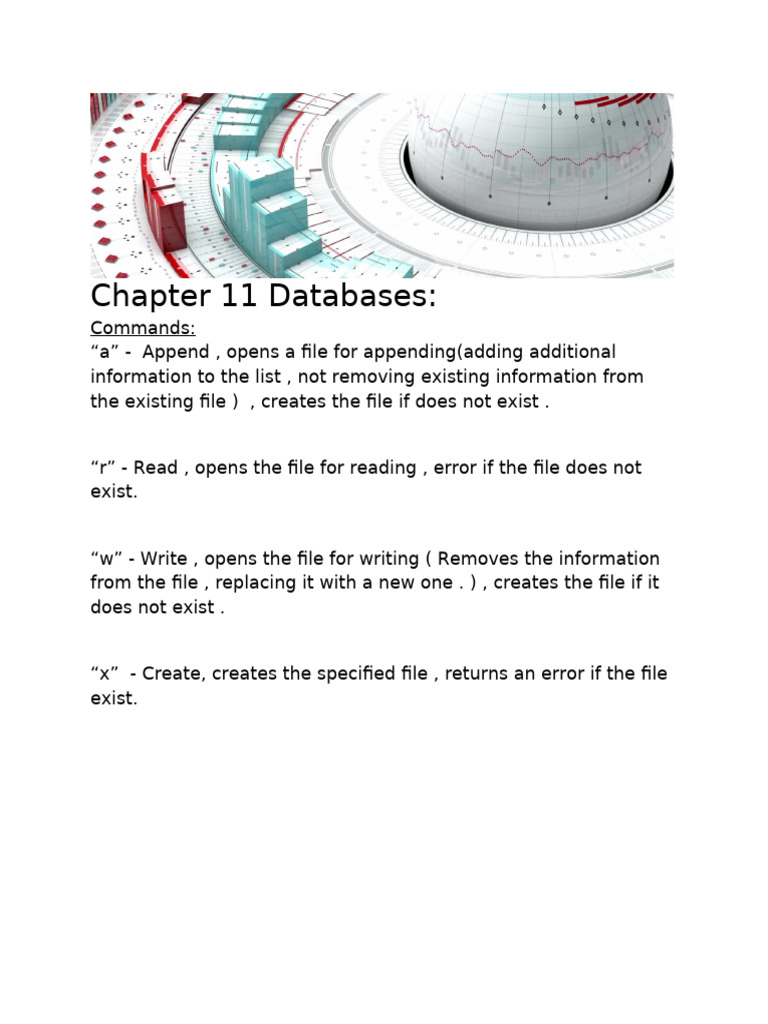 Database File Commands Explained | PDF