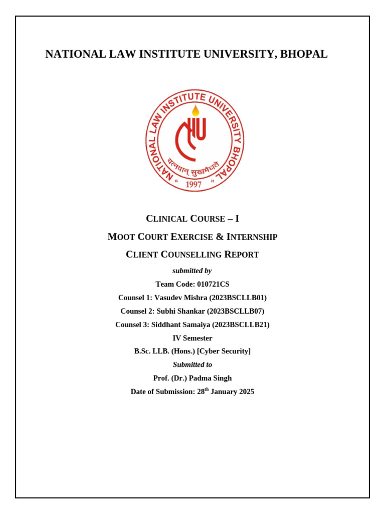 Client Counselling Report by Vasudev Mishra | PDF | False Advertising ...
