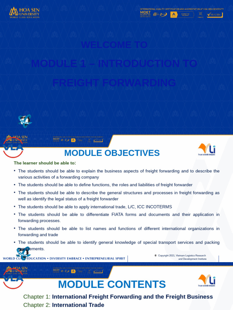 Introduction to Freight Forwarding Module | PDF | Letter Of Credit ...