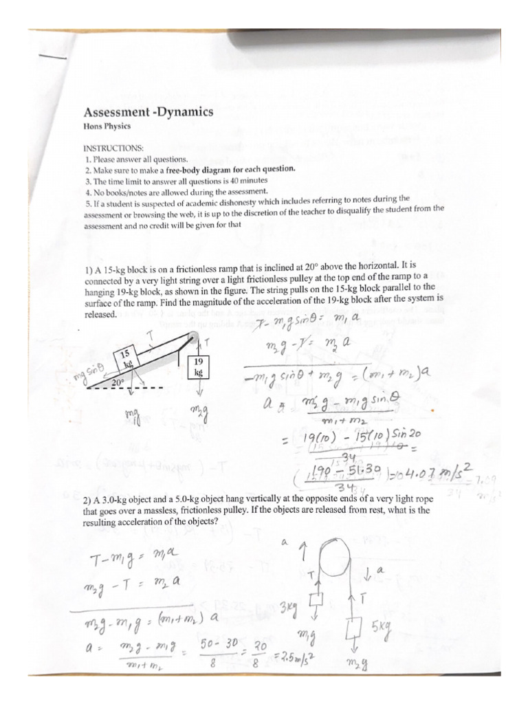 Assessment - Dynamics | PDF