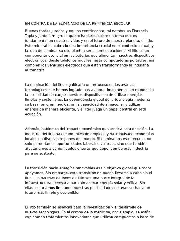 Importancia del litio en el futuro sostenible | PDF | Batería de iones ...