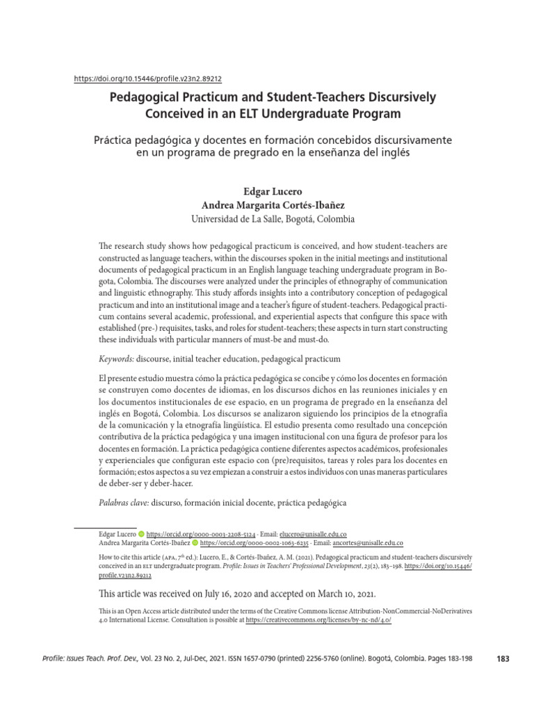 Pedagogical Practicum and StudentTeachers Discursively Conceived