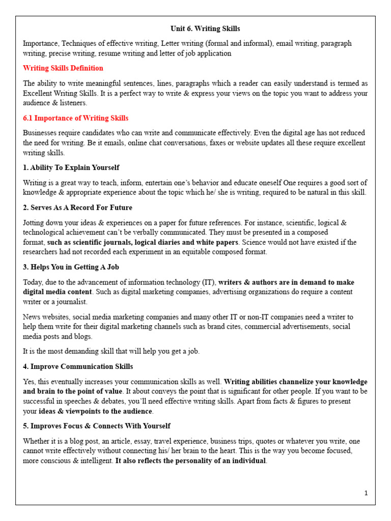 Writing Skills for Job Seekers | PDF | Résumé | Human Communication