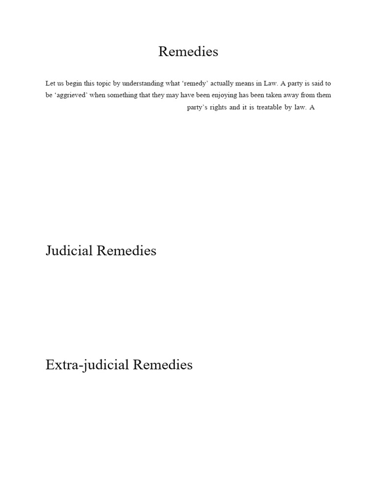 Understanding Legal Remedies in Tort Law | PDF | Damages | Legal Remedy