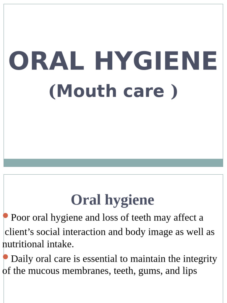 Mouth Care Procedure Guidelines | PDF | Oral Hygiene | Medical Specialties