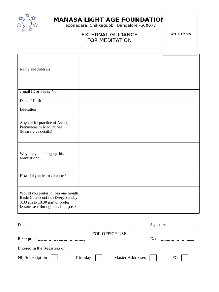Application Form EG English | PDF