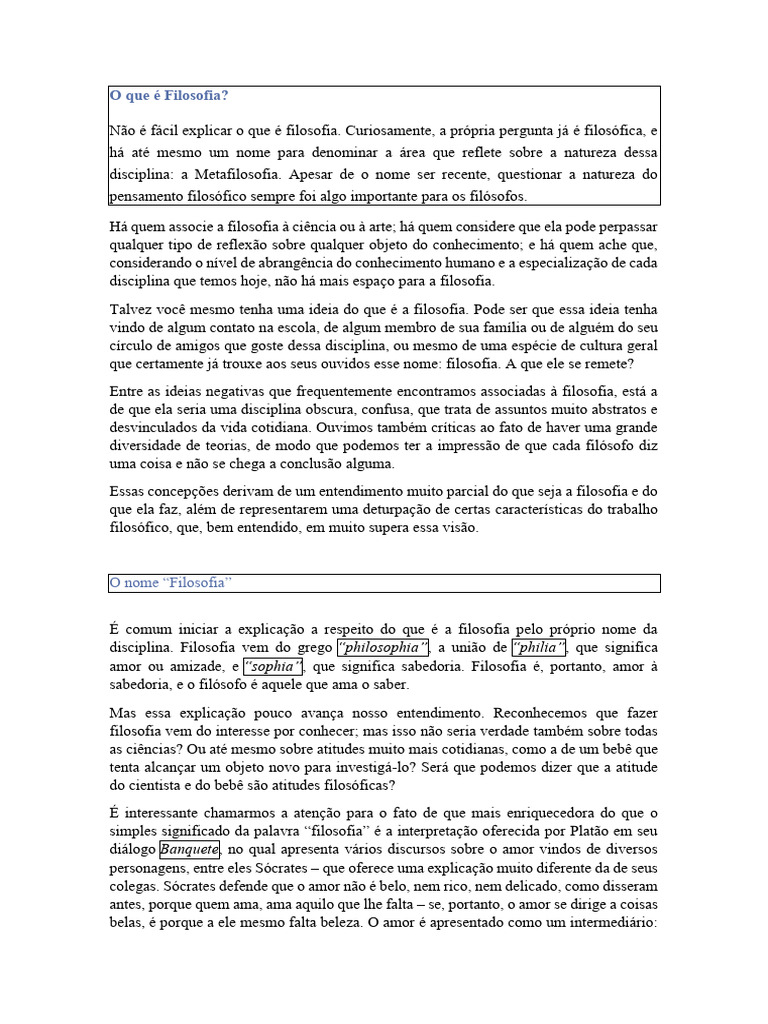 O que é Filosofia? Perguntas e Respostas | PDF | Amor | Science