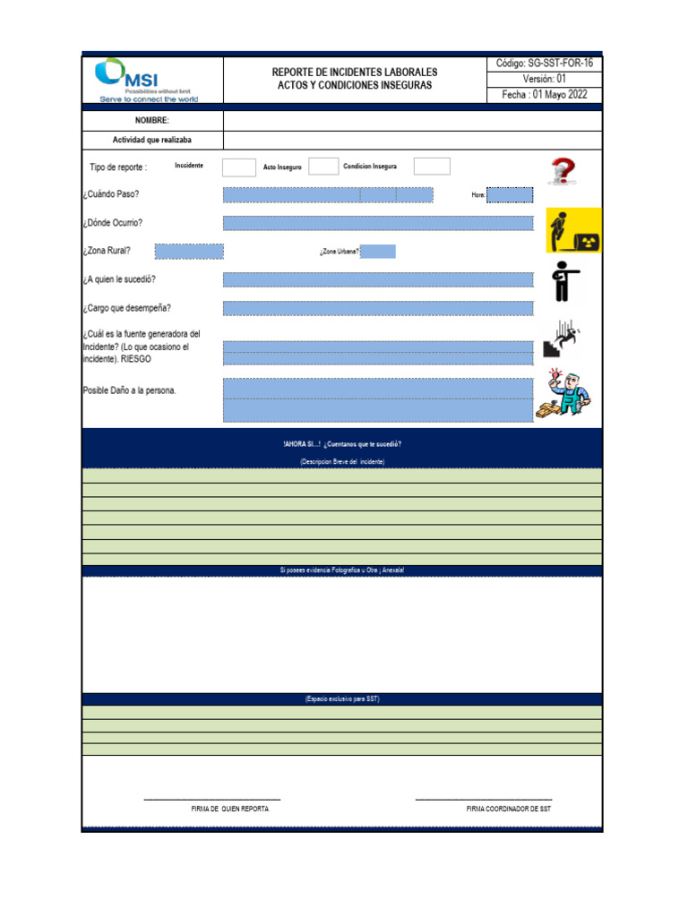 1. Formato Reporte de Incidentes - AI -CI -IL (1) | PDF