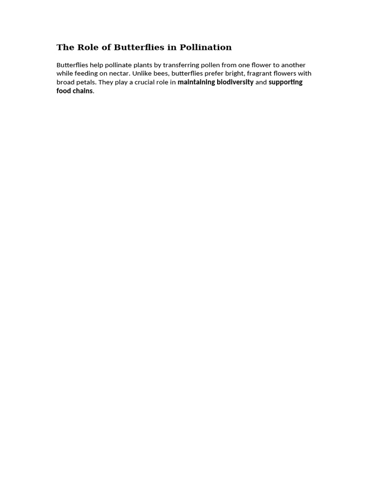 The Role of Butterflies in Pollination | PDF