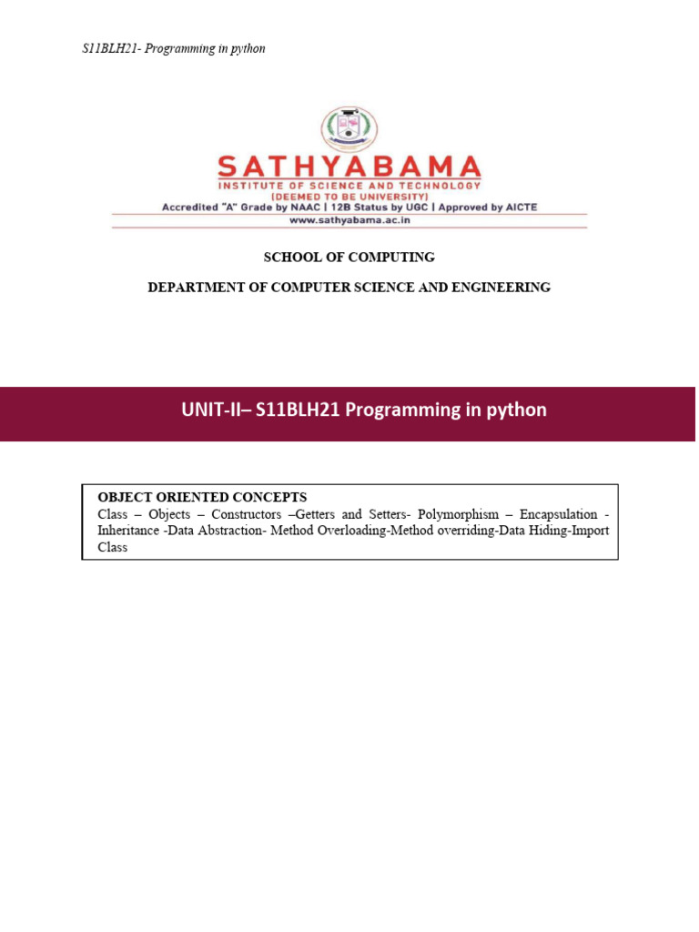 Python Object-Oriented Programming Guide | PDF | Class (Computer ...