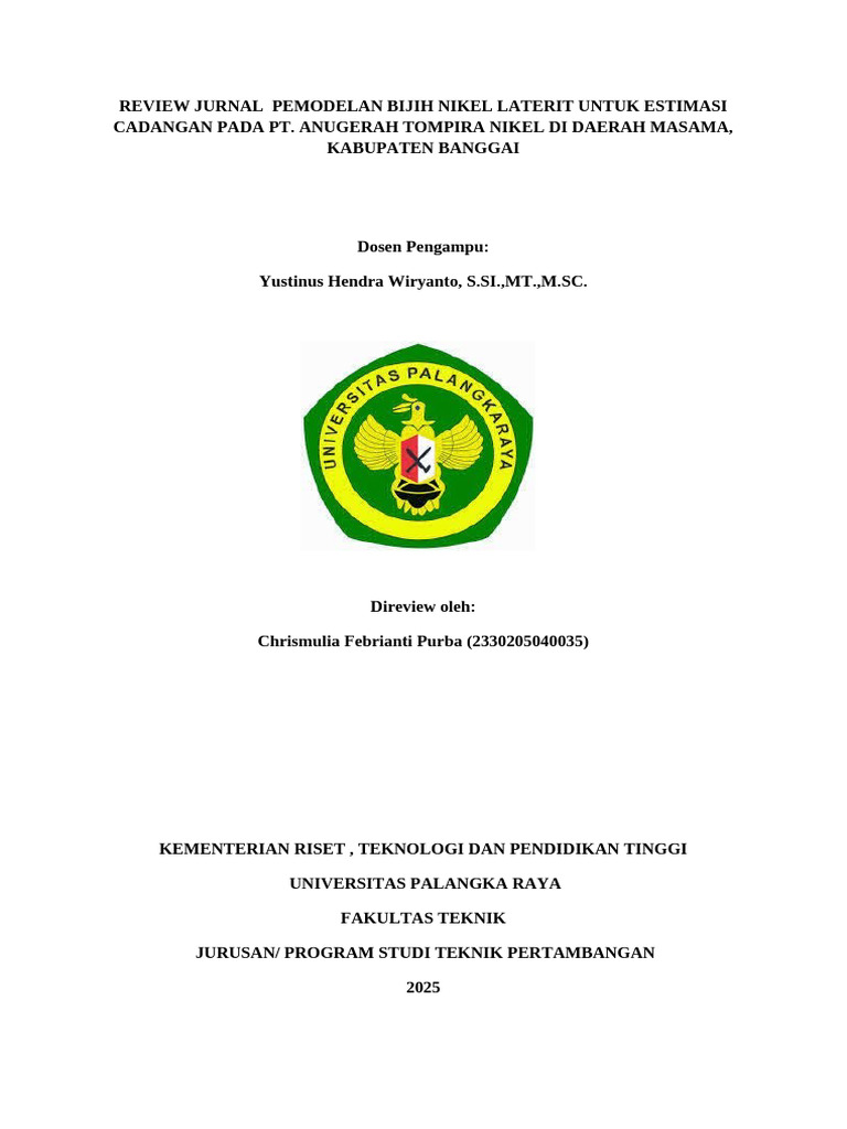 Estimasi Cadangan Nikel Laterit PT ATN | PDF