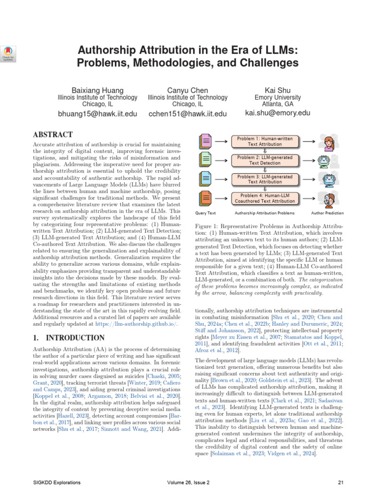 Authorship Attribution in The Era of LLMS: Problems, Methodologies, and ...