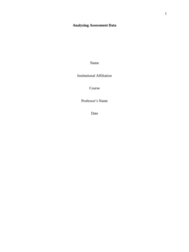 Analyzing Assessment Data Edited Pdf Statistics P Value