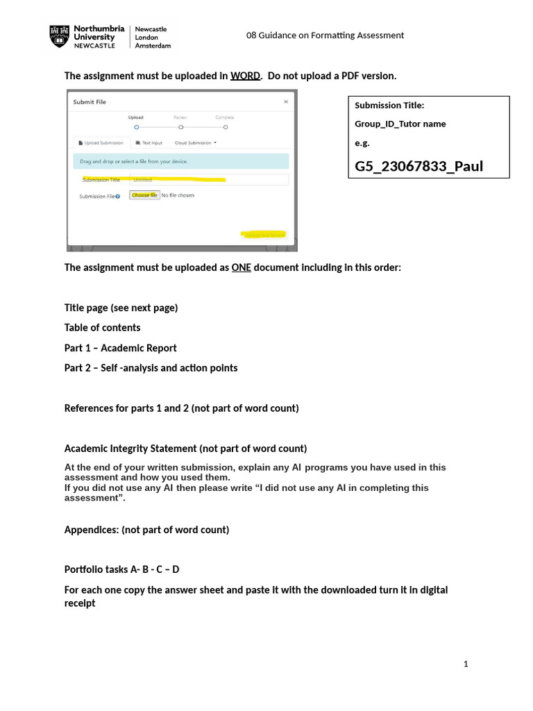 Guidance On Formatting Assignment | PDF | Typography | Written ...