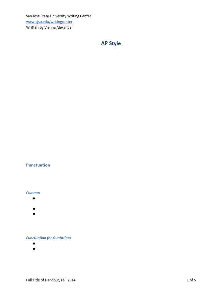 AP Stylebook 56th Edition Overview | PDF | Comma | Language Mechanics
