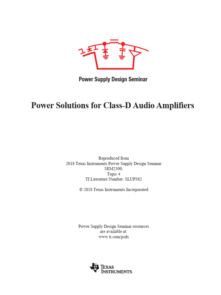Power Supply for Class-D Amplifiers | PDF | Amplifier | Power Supply