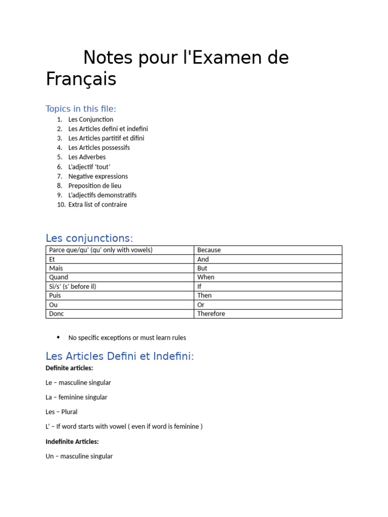 Notes d'Examen de Français | PDF | Mécanique du langage | Typologie ...