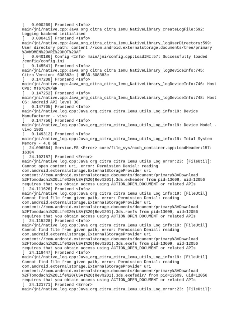 Citra Emulator Log Analysis on Android | PDF | Computer Science | Computing