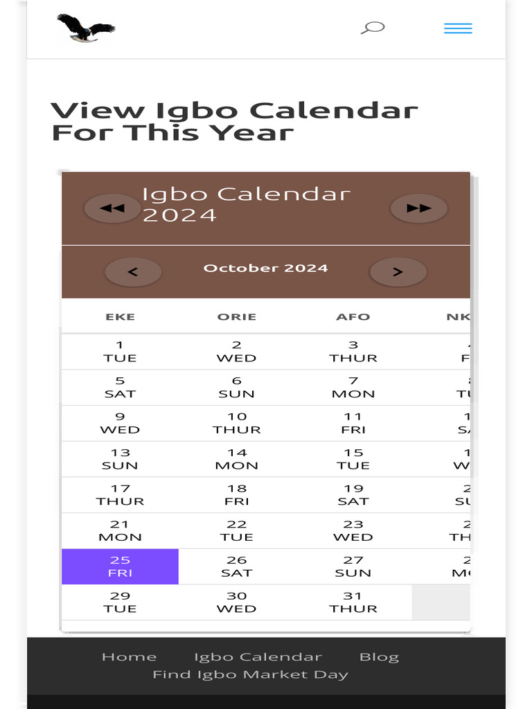 View Igbo Calendar For This Year The Igbo Calendar | PDF